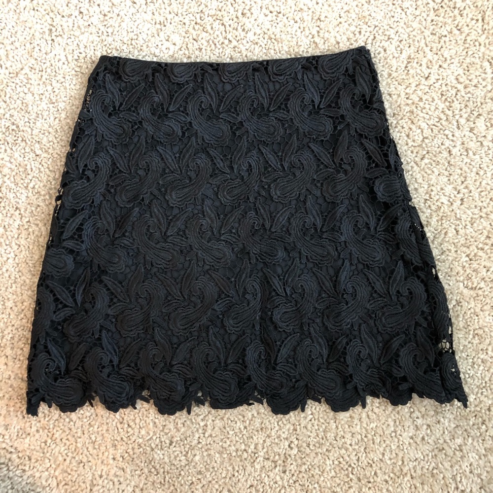 Express Black Lace Mini Skirt
